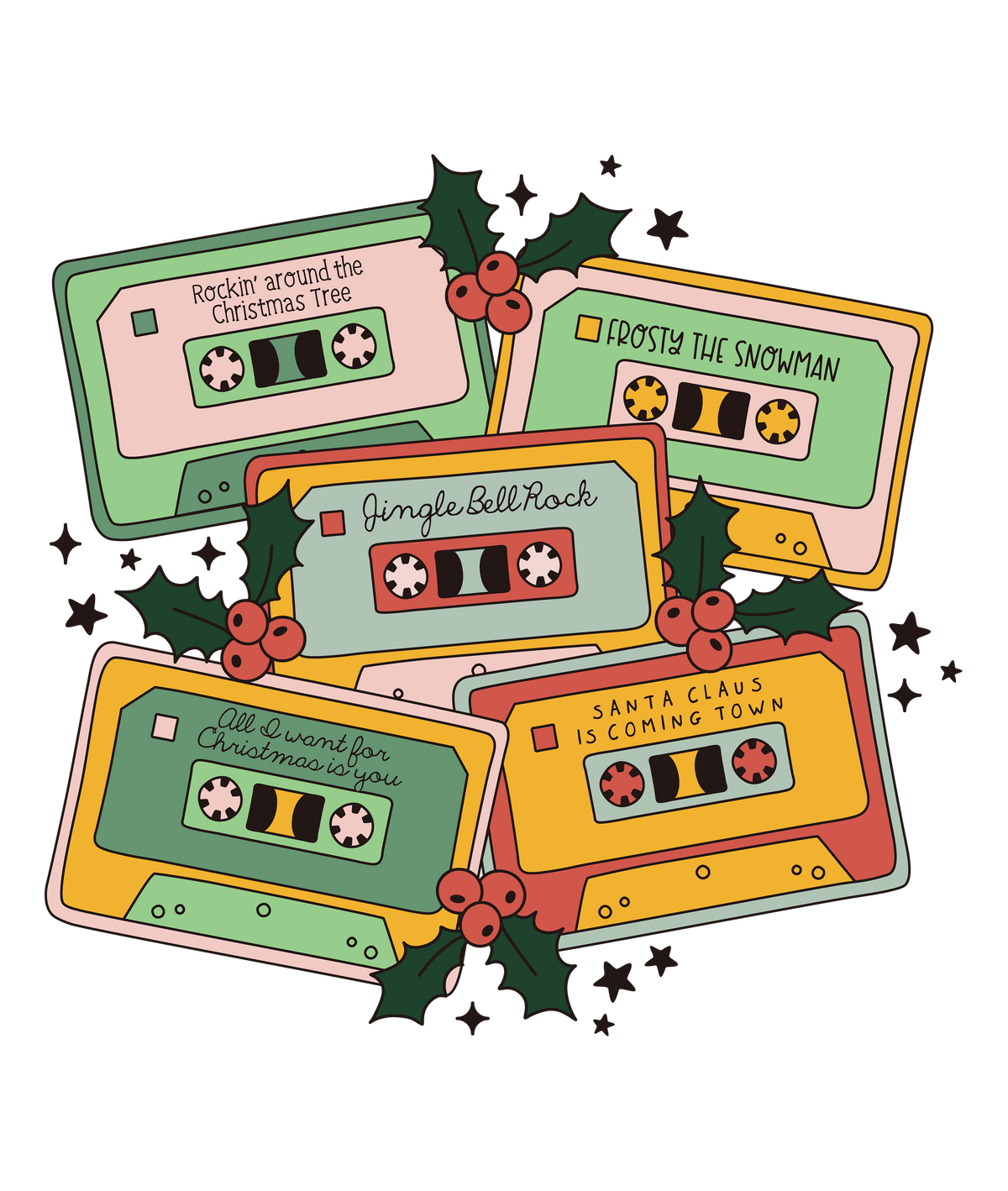 Vintage Christmas Tapes T-Shirt