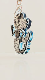 Skeleton Mermaid Keychain (or Bag Tag)